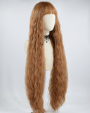 38Inches Long Brown Curly Synthetic Wig HW317