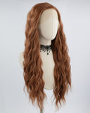 Brown Curly Long Synthetic Lace Front Wig WW587