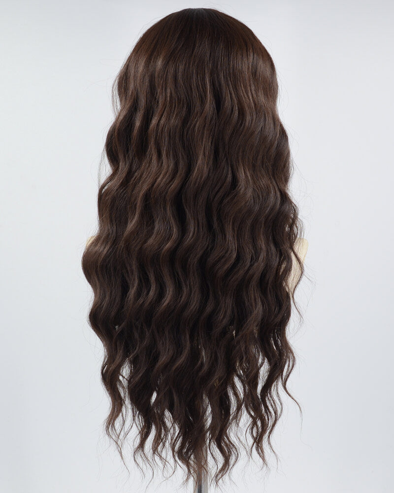 Long Brown Curly Synthetic Wig HW418