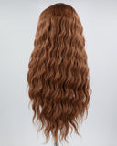 Brown Curly Long Synthetic Lace Front Wig WW587