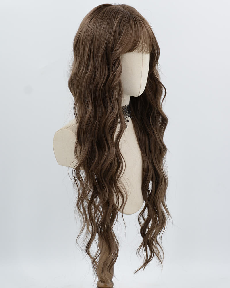 Long Brown Curly Synthetic Wig HW802