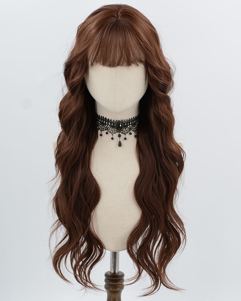 Long Brown Curly Synthetic Wig HW801