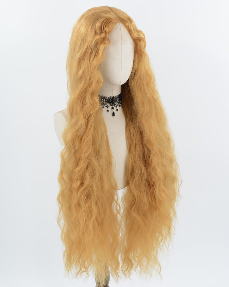 Long Brown Orange Curly Synthetic Lace Front Wig WW764