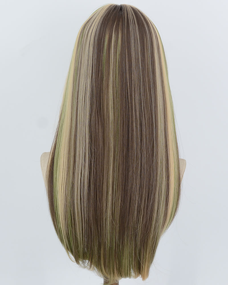 Green Highlight Blonde Synthetic Wig HW872
