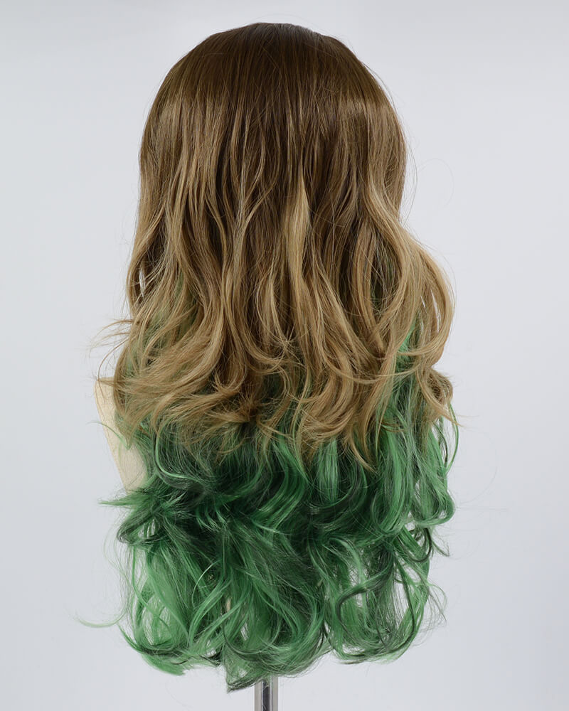 Brown Ombre Green Synthetic Lace Front Wig WW609