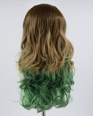 Brown Ombre Green Synthetic Lace Front Wig WW609