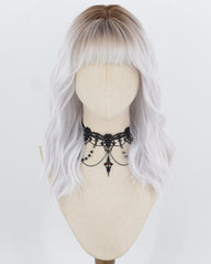 Brown Ombre Silver Curly Synthetic Wig HW859