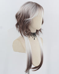White Grey Ombre Brown Synthetic Wig HW699