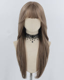 Brown Grey Synthetic Wig HW765