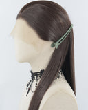 30Inch Long Dark Brown Synthetic Lace Front Wig WW964