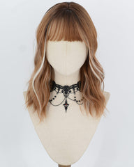 Ombre Brown Highlight Blonde Curly Synthetic Wig HW856