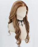 Brown Highlights Wavy Synthetic Lace Front Wig WW1060