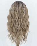 Ombre Brown Highlights Blonde Synthetic Lace Front Wig WW1071