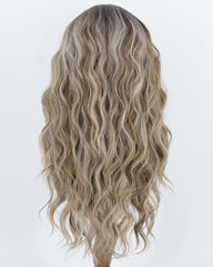 Ombre Brown Highlights Blonde Synthetic Lace Front Wig WW1071
