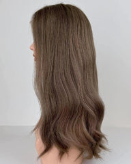 Brown Wavy Human Hair Wig HT041