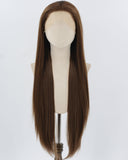 Long Straight Brown Synthetic Lace Front Wig WW885