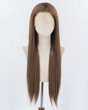 Brown Long Straight Synthetic Lace Front Wig WW952