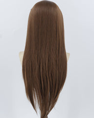 Brown Straight Synthetic Lace Front Men's Wig MW062