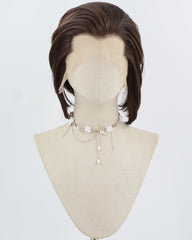 Brown Short Synthetic Lace Front Men's Wig MW044