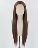 Brown Long Straight Synthetic Lace Front Wig WW870