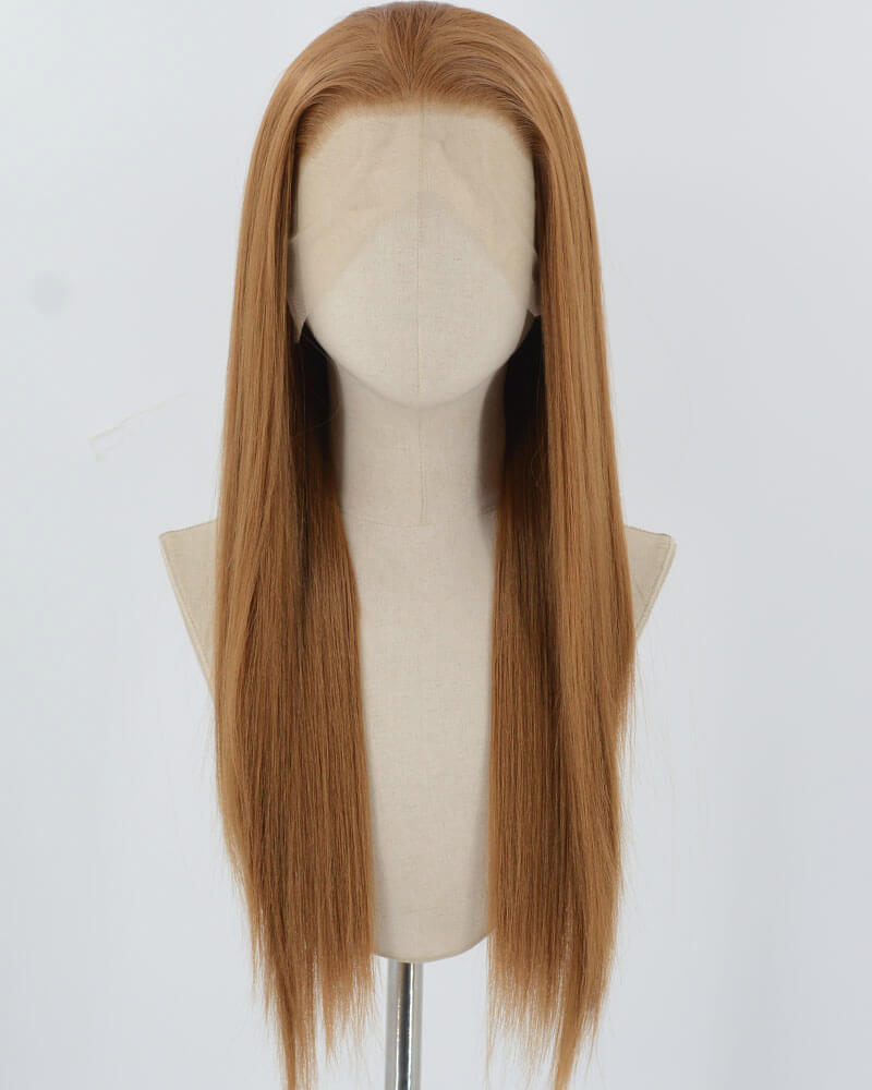 Brown Long Straight Synthetic Lace Front Wig WW890