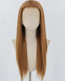 Brown Long Straight Synthetic Lace Front Wig WW890