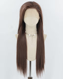 Brown Long Straight Synthetic Lace Front Wig WW973