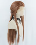 Brown Straight Synthetic Lace Front Men's Wig MW063
