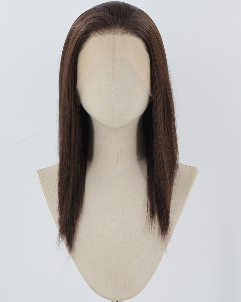 Brown Medium Length Synthetic Lace Front Wig WW187