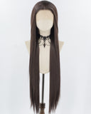 30Inch Long Dark Brown Synthetic Lace Front Wig WW964