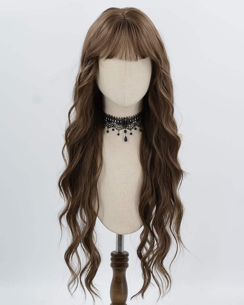 Long Brown Curly Synthetic Wig HW802