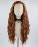 Brown Curly Long Synthetic Lace Front Wig WW587