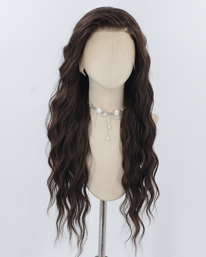 Brown Wavy Synthetic Lace Front Wig WW076