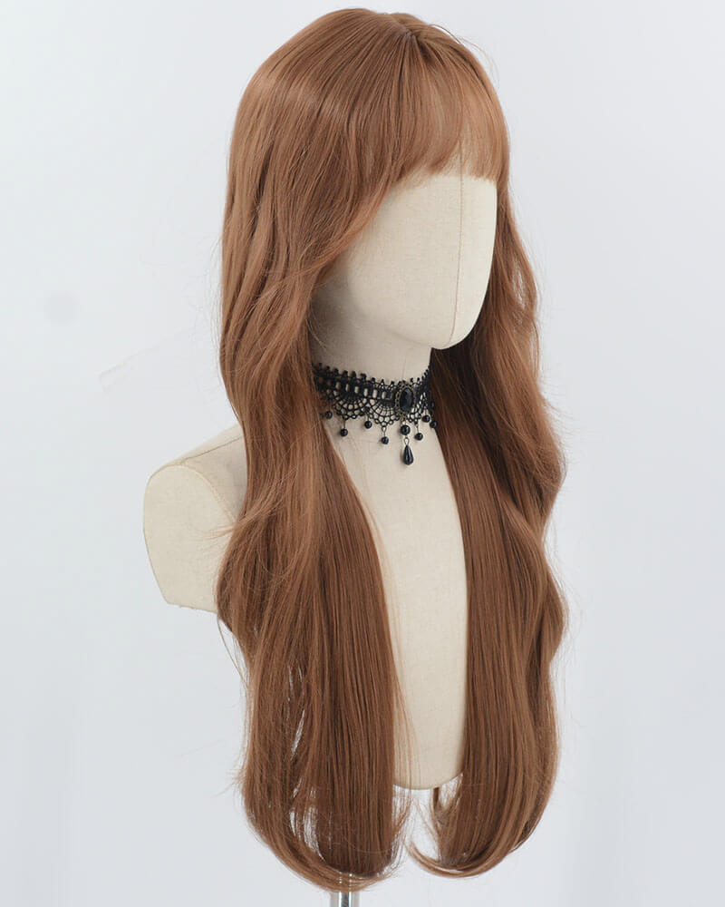 Brown Long Wavy Synthetic Wig HW674