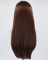 Brown Red Long Synthetic Wig HW342