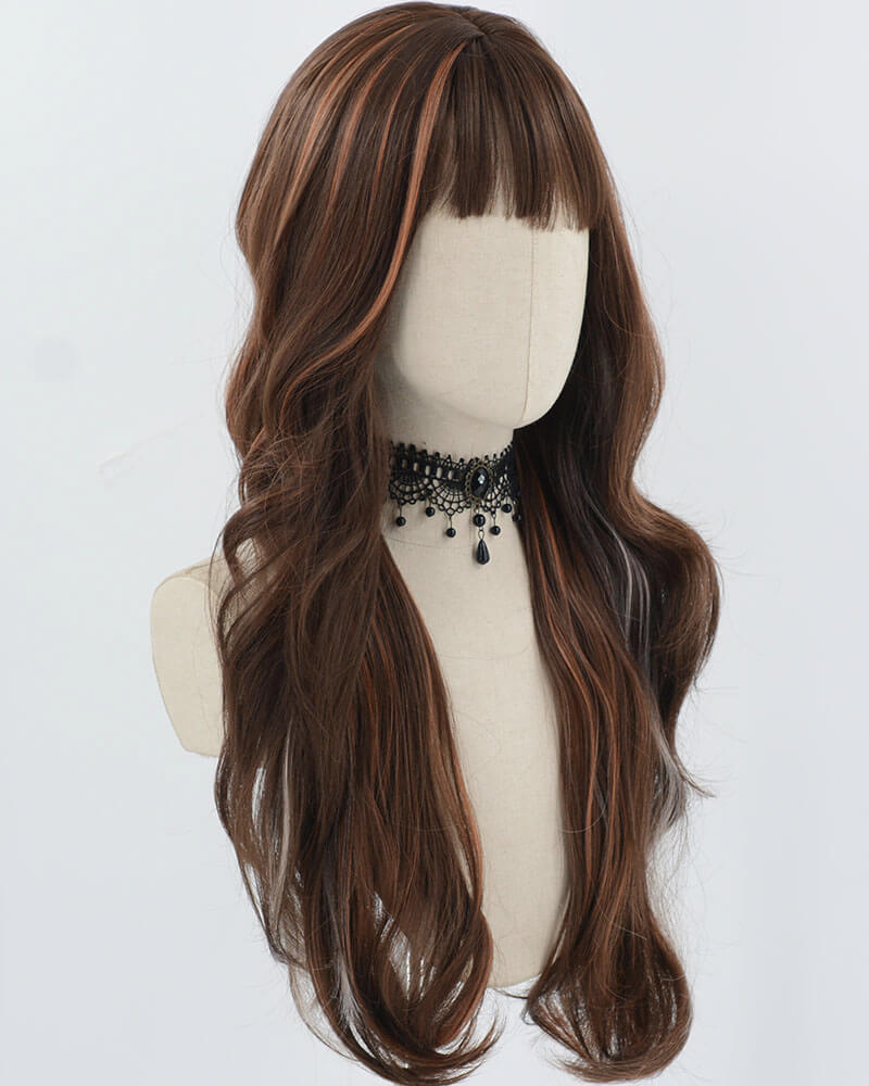 Brown Wavy Synthetic Wig HW641