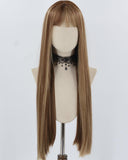 Brown Strunk Stripe Long Straight Synthetic Wig HW642