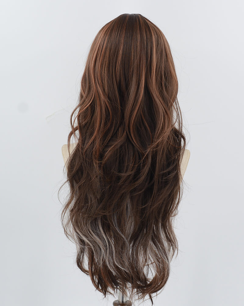 Mixed Brown Long Synthetic Wig HW701