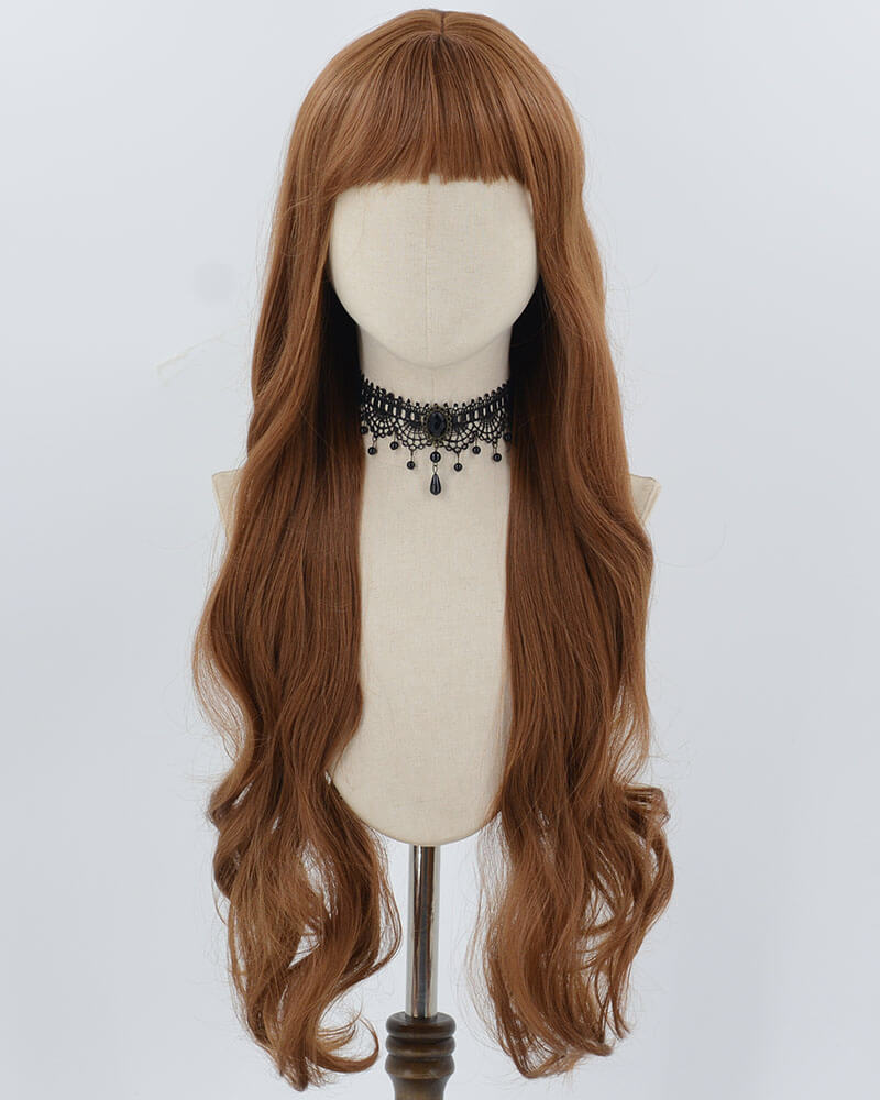 Long Brown Wavy Synthetic Wig HW659