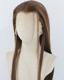 Brown Straight Synthetic Lace Front Men's Wig MW062