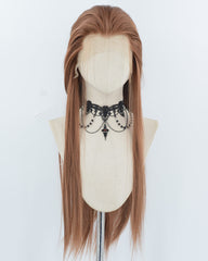 Brown Straight Synthetic Lace Front Men's Wig MW063