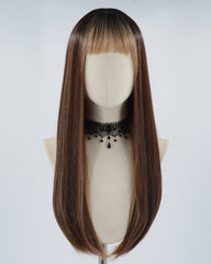 Brown Long Straight Synthetic Wig HW285