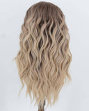 Brown Ombre Blonde Curly Synthetic Lace Front Wig WW1054