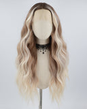 Brown Ombre Blonde Long Wavy Synthetic Lace Front Wig WW651