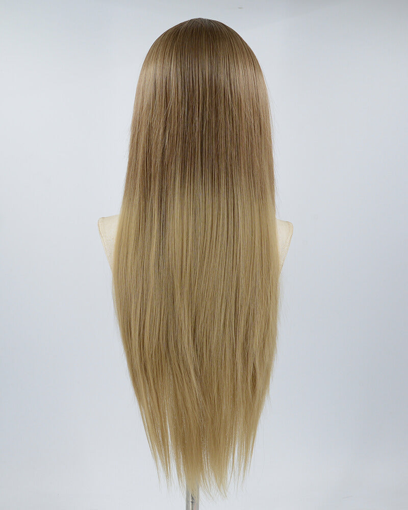 Long Straight Brown Ombre Synthetic Lace Front Wig WW529