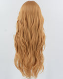 Brown Yellow Long Wavy Synthetic Wig HW695