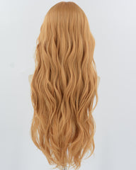 Brown Yellow Long Wavy Synthetic Wig HW695
