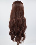 Grey Red Brown Long Wavy Synthetic Lace Front Wig WW675