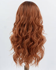 Brown Red Curly Synthetic Wig HW778