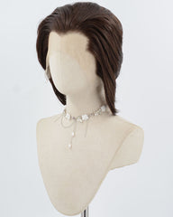 Brown Short Synthetic Lace Front Men's Wig MW044